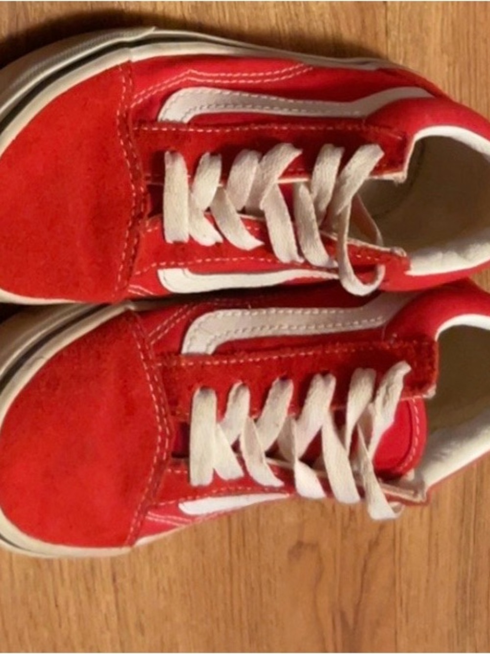 Vans Kids Old Skool Red & White Low-Top Sneakers